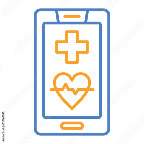 Medical App Blue And Orange Line Icon