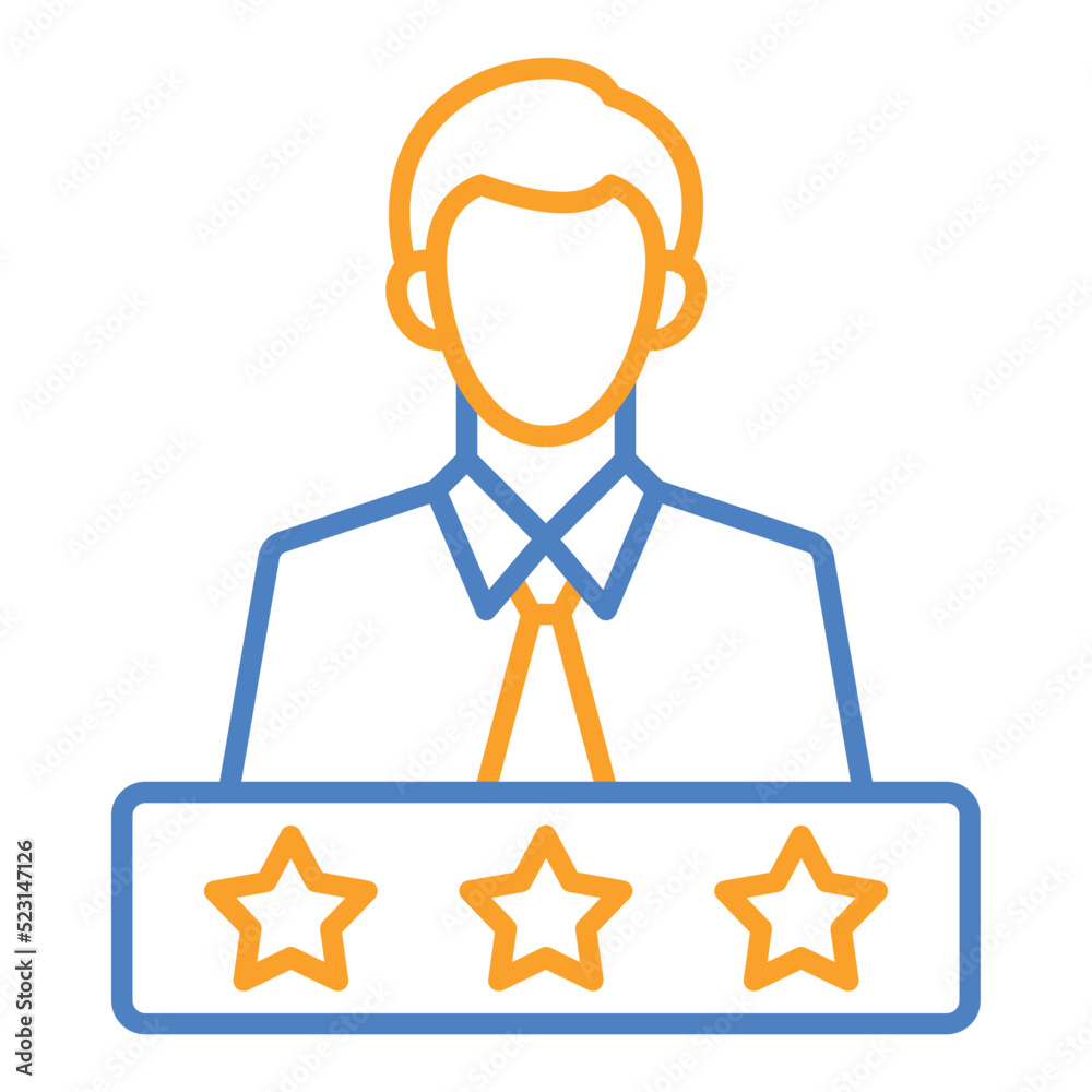 Rate Blue And Orange Line Icon Rate Blue And Orange Line Icon