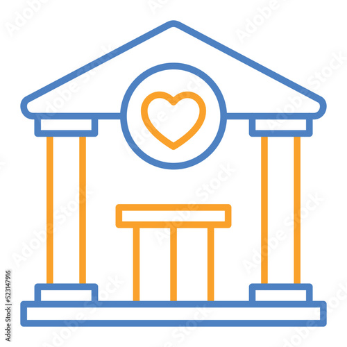 Non Profit Organization Blue And Orange Line Icon