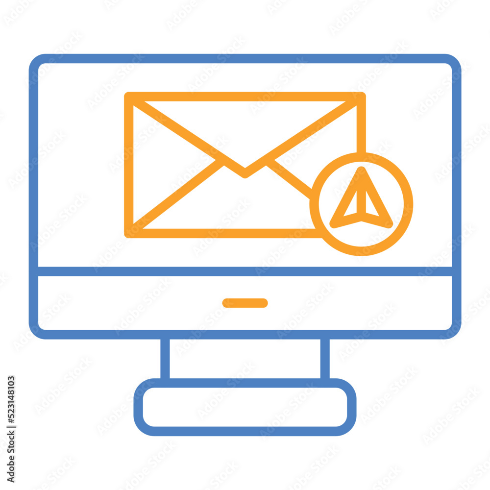 Send Mail Blue And Orange Line Icon Send Mail Blue And Orange Line Icon