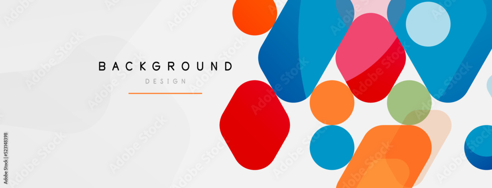 Abstract round geometric shapes and circles background. Trendy techno business template for wallpaper, banner, background or landing