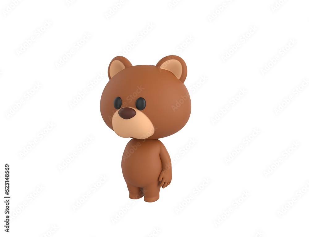 Little Bear character standing in 3d rendering. Little Bear character standing in 3d rendering.