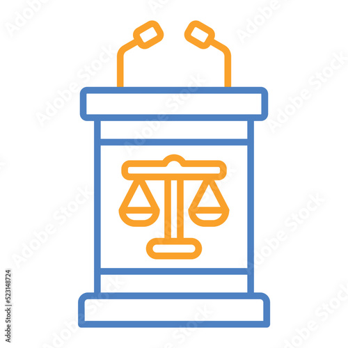 Tribune Blue And Orange Line Icon