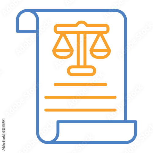 Scroll Blue And Orange Line Icon