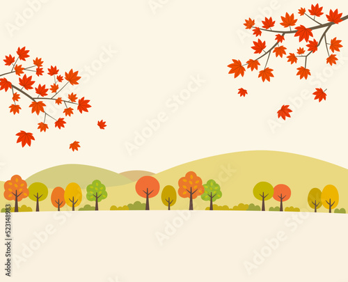 秋の紅葉　自然の風景　背景素材