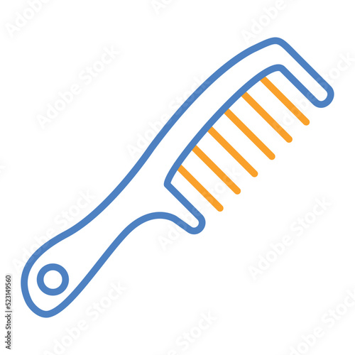 Hair Comb Blue And Orange Line Icon