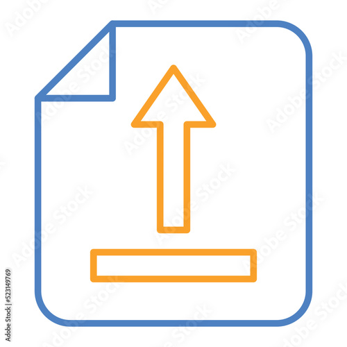 Upload Blue And Orange Line Icon