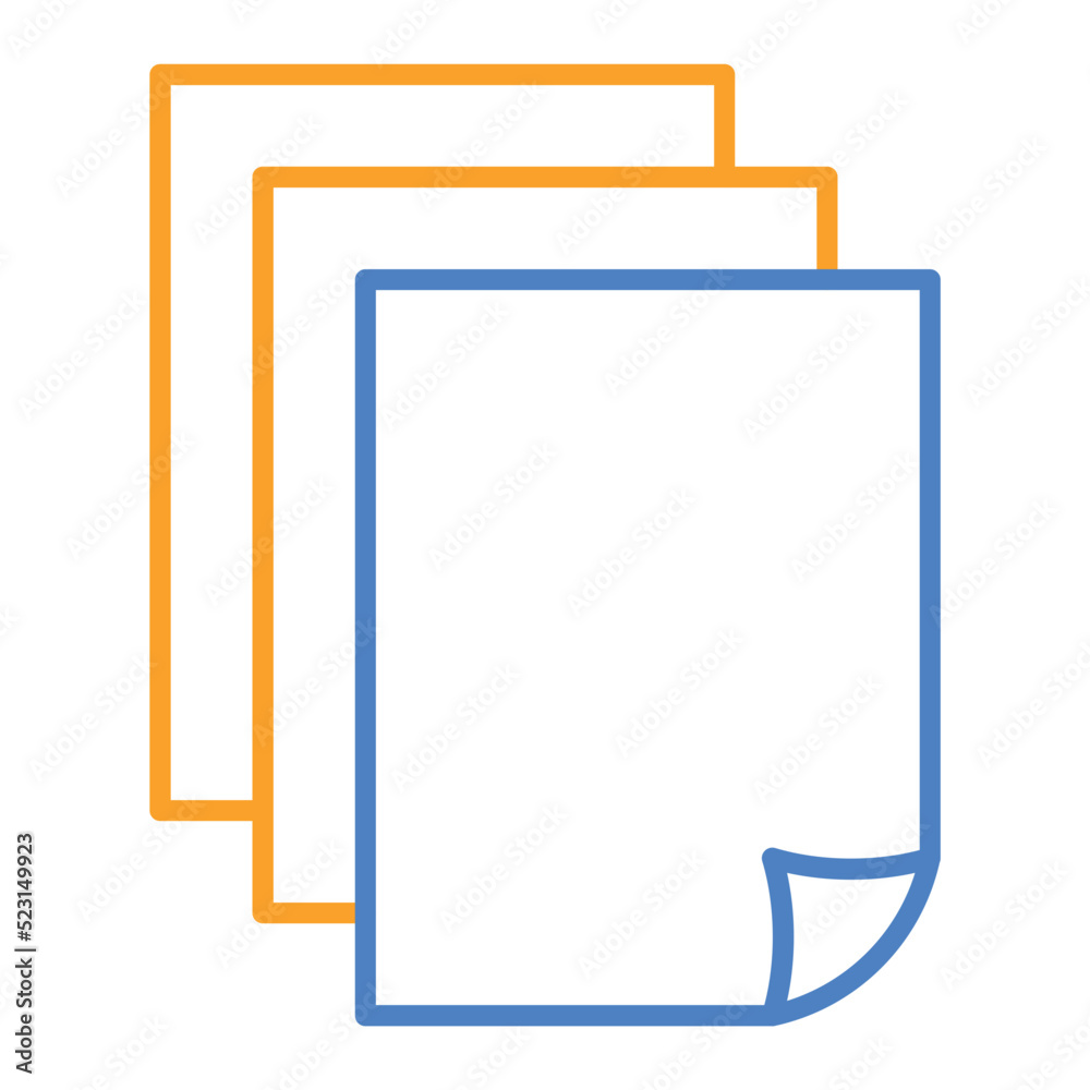 Paper Blue And Orange Line Icon Paper Blue And Orange Line Icon