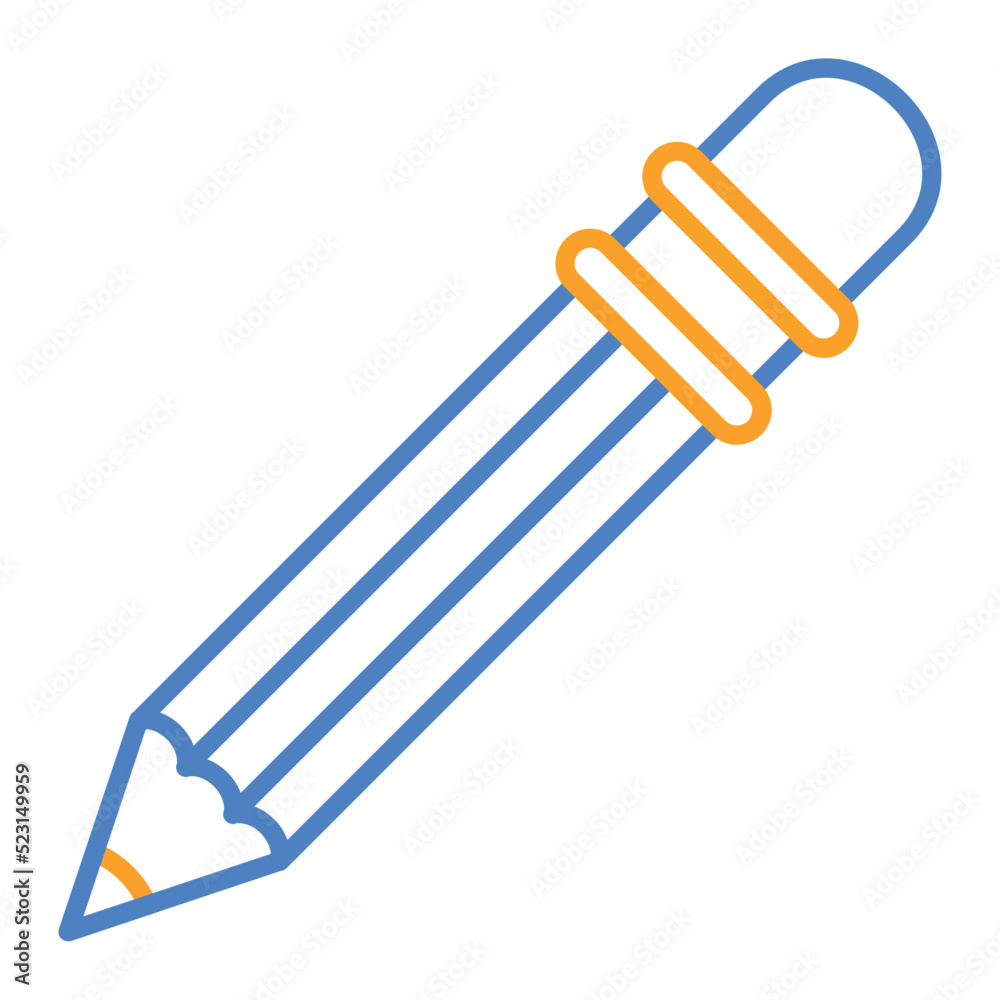 Pencil Blue And Orange Line Icon Pencil Blue And Orange Line Icon