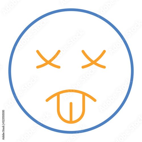 Knocked Out Blue And Orange Line Icon