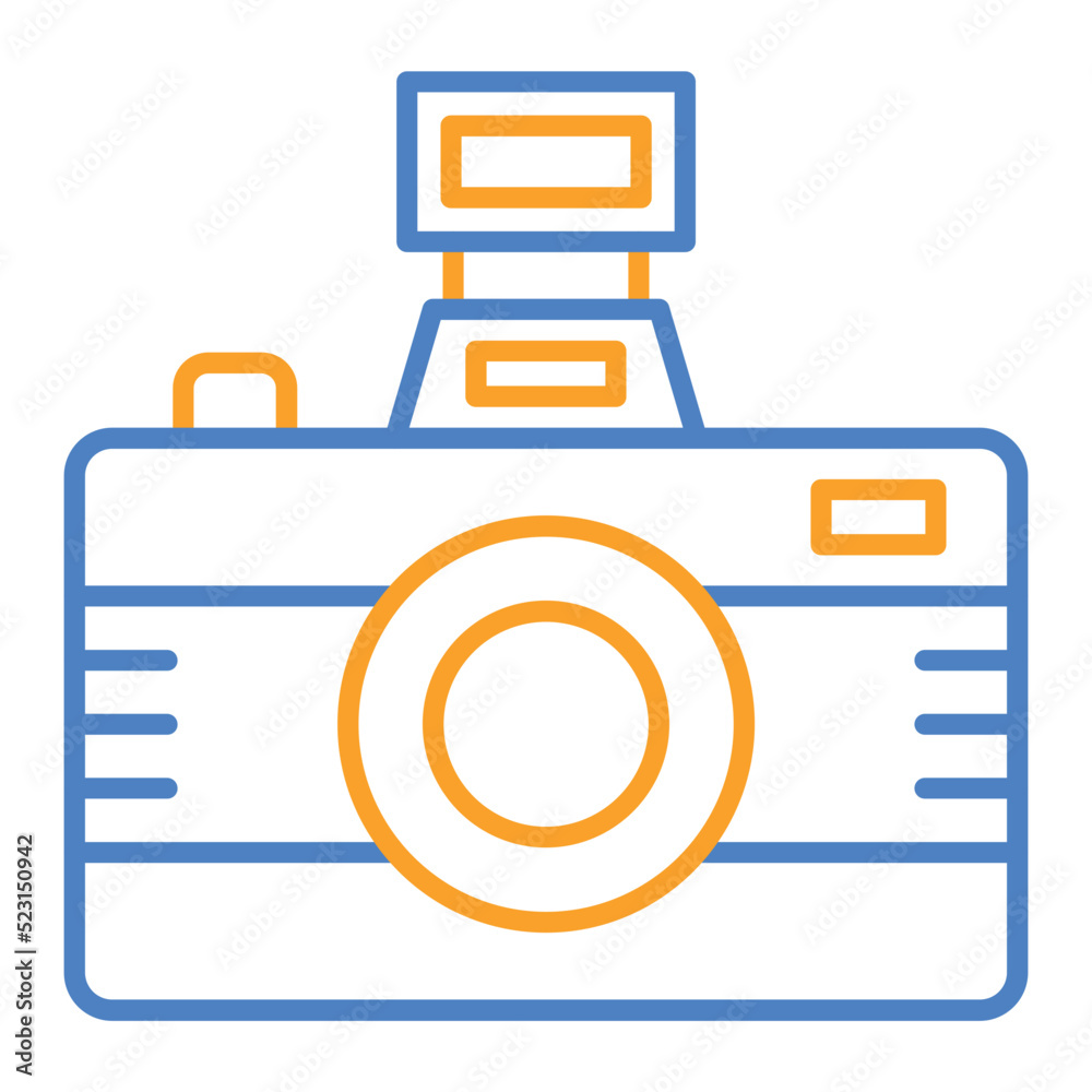 Photo Camera Blue And Orange Line Icon Photo Camera Blue And Orange Line Icon
