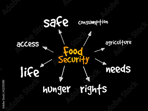 Food Security mind map, concept for presentations and reports