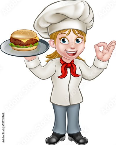 A woman chef cartoon charac...
