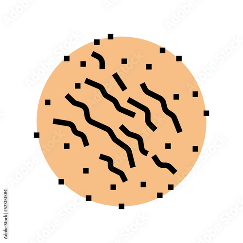 pitted or sunken scar color icon vector. pitted or sunken scar sign. isolated symbol illustration