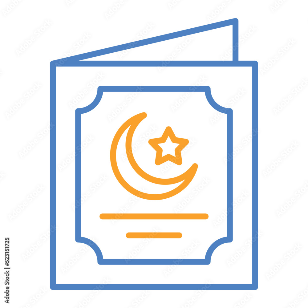 Greeting Card Blue And Orange Line Icon Greeting Card Blue And Orange Line Icon