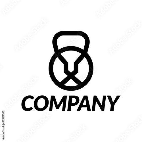 lion gym logo design