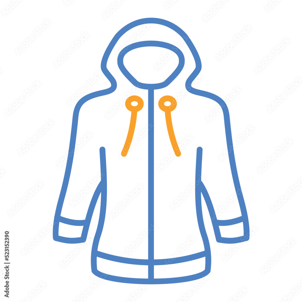 Obraz premium Raincoat Blue And Orange Line Icon