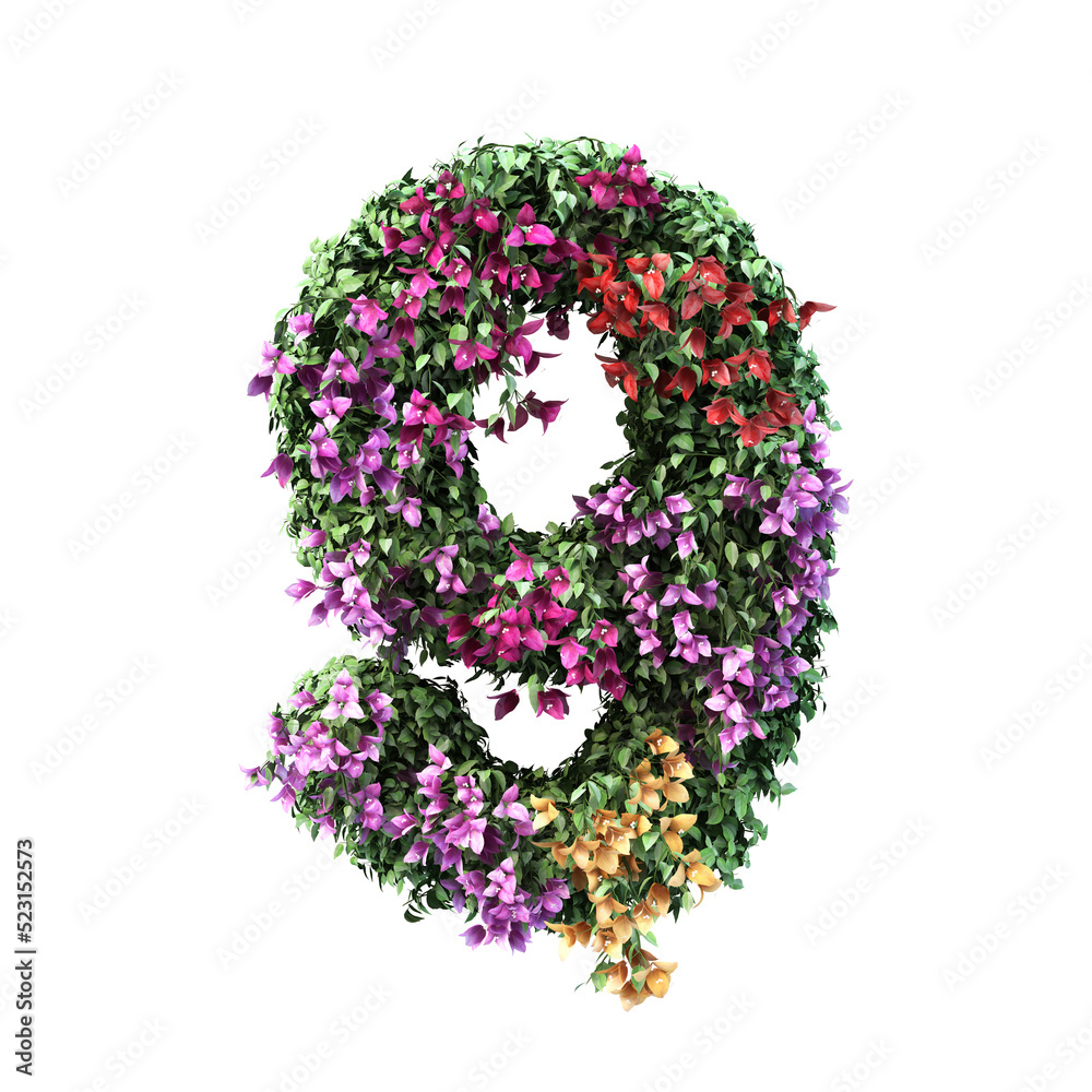 3d rendering of Bougainvillea number