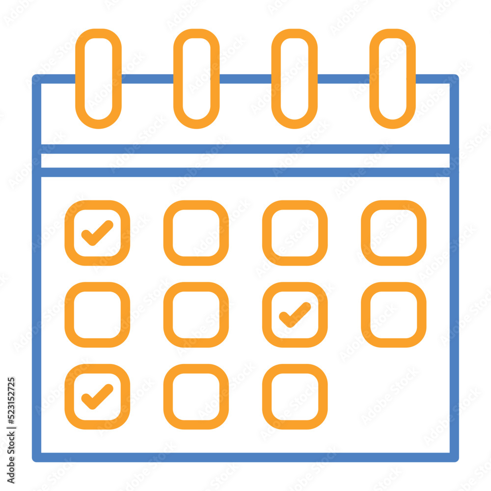 Calendar Blue And Orange Line Icon Calendar Blue And Orange Line Icon
