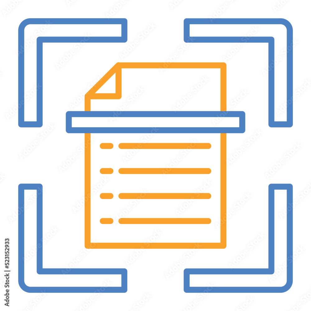 Scan Blue And Orange Line Icon Scan Blue And Orange Line Icon