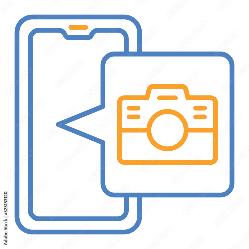 Camera Blue And Orange Line Icon Camera Blue And Orange Line Icon