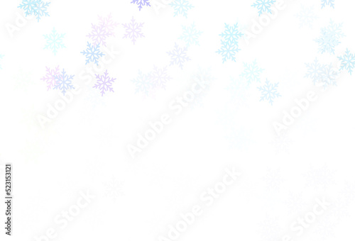 Light Multicolor vector pattern with christmas snowflakes, stars.