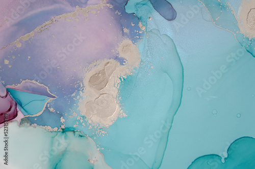 Fototapeta Naklejka Na Ścianę i Meble -  Luxury Ocean Abstract. Trendy Watercolor Liquid