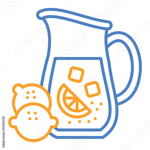 Lemonade Blue And Orange Line Icon