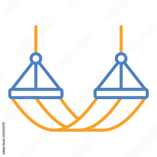 Hammock Blue And Orange Line Icon