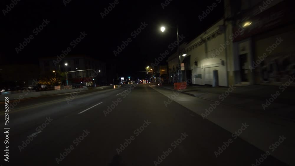 San Francisco Driving Plate Van Ness Ave Northbound 06 R onto Pacific Ave at Night California USA San Francisco Driving Plate Van Ness Ave Northbound 06 R onto Pacific Ave at Night California USA