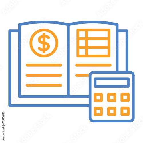 Accounting Book Blue And Orange Line Icon