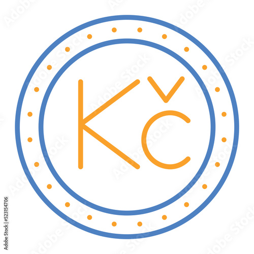 Koruna Blue And Orange Line Icon
