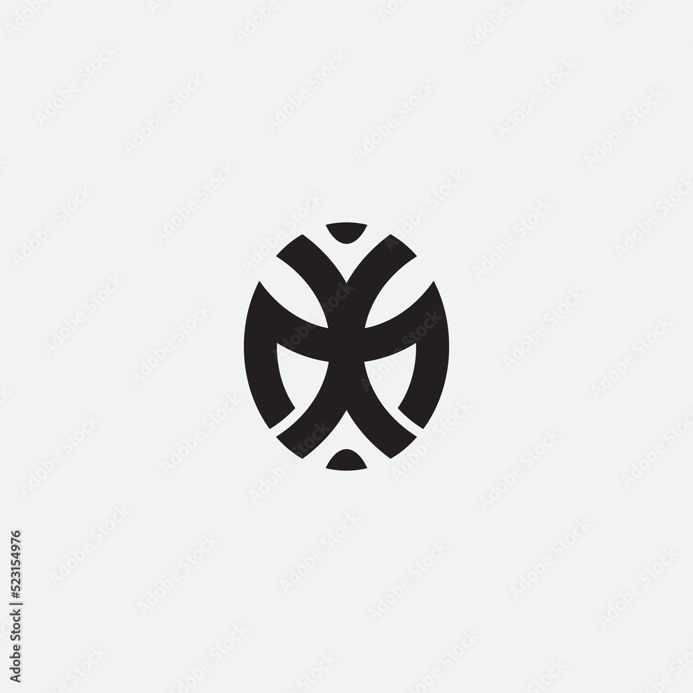 Initial letter MX or XM monogram logo template.
