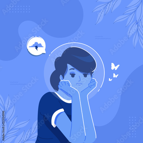 blue monday concept illustration background