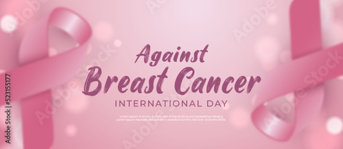 Gradient banner international day against breast cancer background
