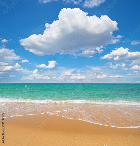 Sandy seashore at day. © GIS