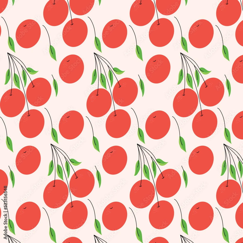 seamless fruits pattern design.
