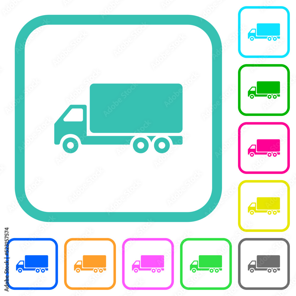 Freight car side view vivid colored flat icons