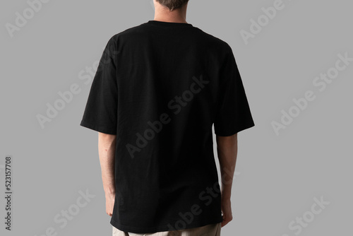 blank male oversize t-shirt mockup isolated photo