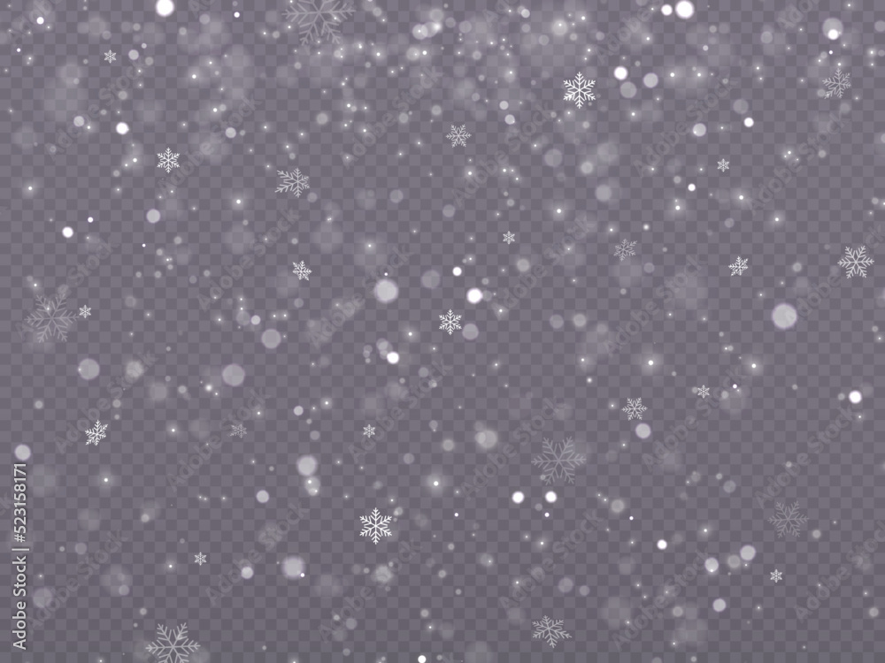 The effect of a winter blizzard. Snow top background. Template for wallpapers, web pages, posters. Snowstorm concept.