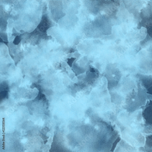 Abstract backdrop pattern. Blue smoke puffs. Clouds in the sky. Fog imitation. Water surface. Water ripples. Blue background wallpaper.