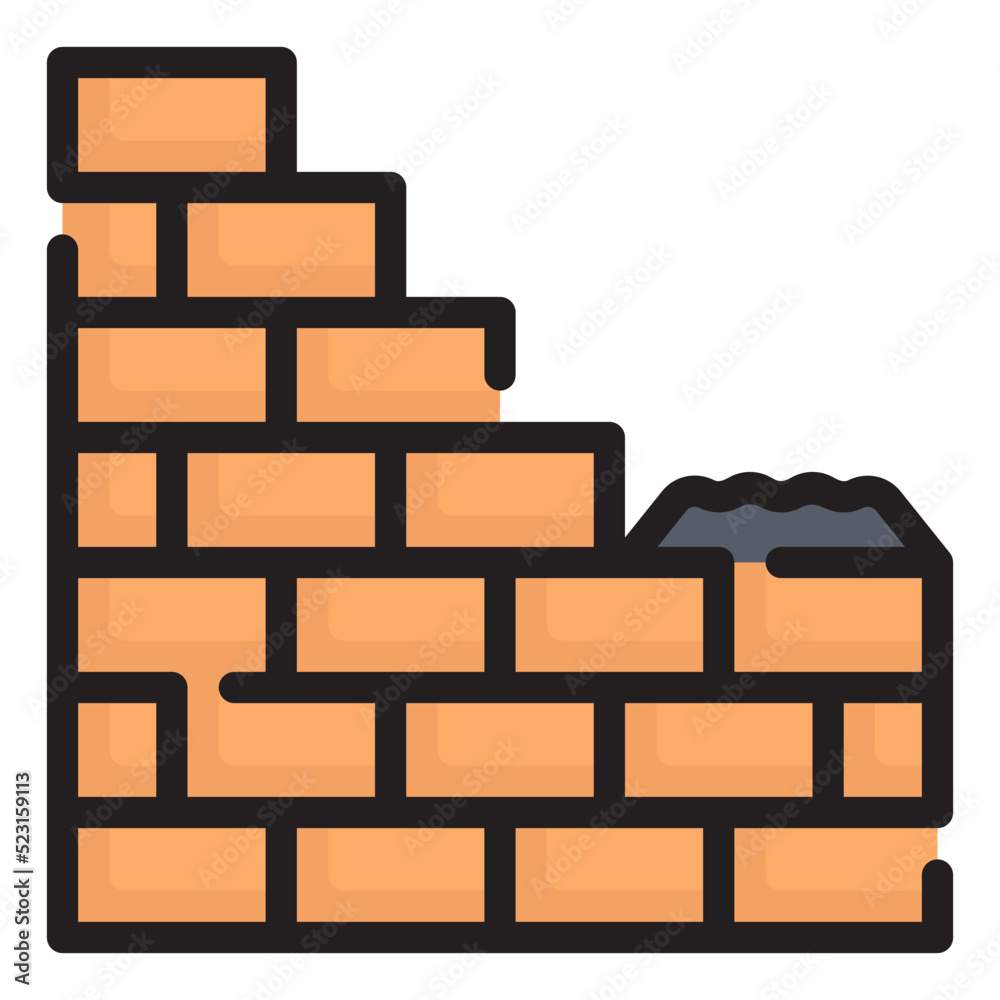 Obraz premium brickwall line icon