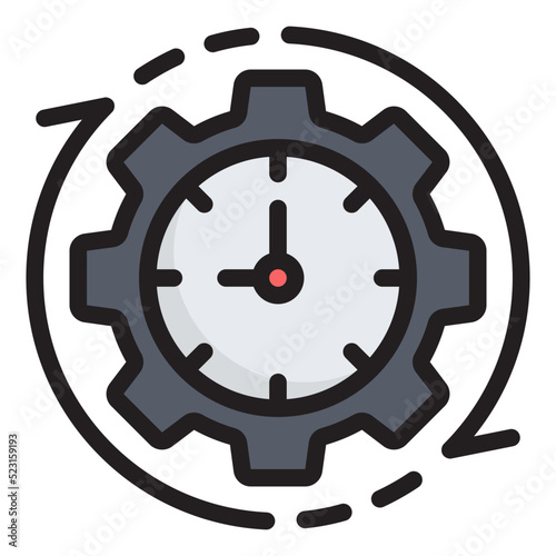 working hours line icon