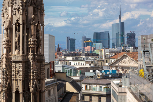 Milano. Veduta dalla Terrazza del Duomo verso i grattacieli di City Life
