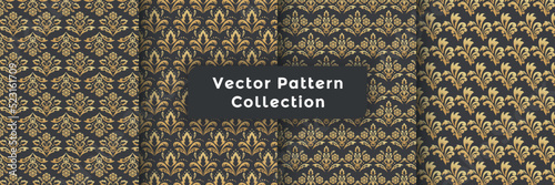 Luxury pattern design and gold line texture easy stylish pattern set