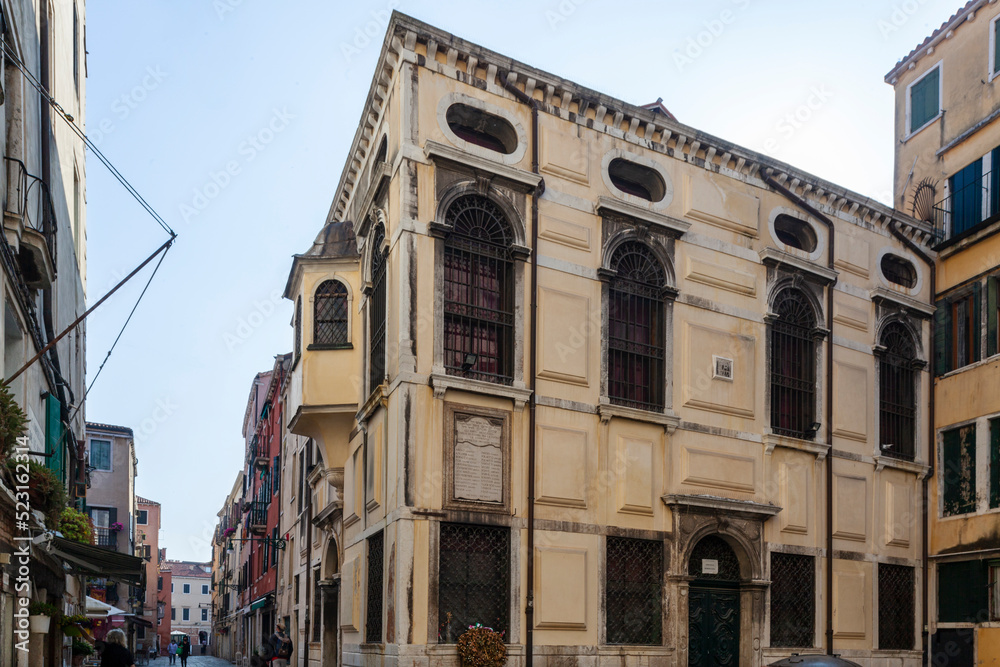 Venezia. Ghetto, facciata della Scola Levantina, o Sinagoga Scuola Levantina