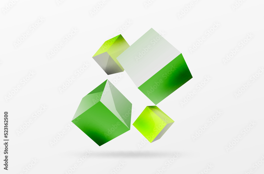 3d vector abstract background. Flying cubes composition. Trendy techno business template for wallpaper, banner, background or landing 3d vector abstract background. Flying cubes composition. Trendy techno business template for wallpaper, banner, background or landing