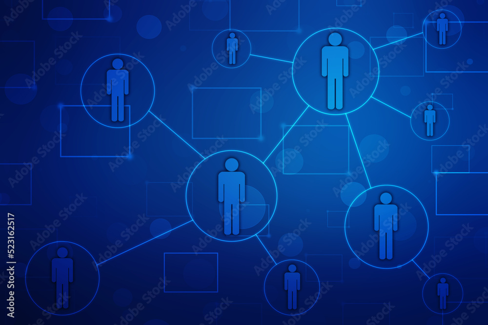 Business Network Concept Background, Social Networks and interaction concept, Digital Abstract Technology background, Social connection and networking background