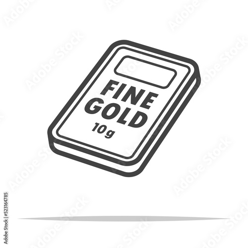 Fine gold icon transparent vector isolated