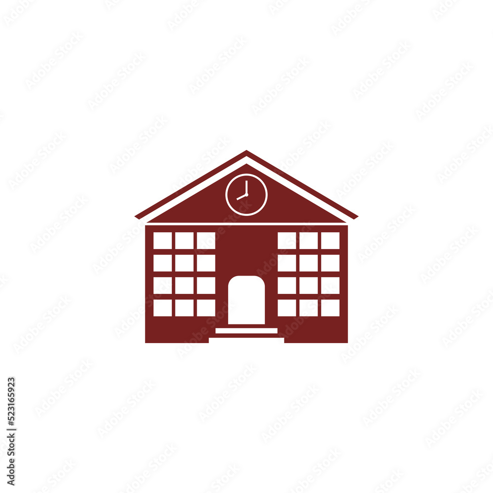 School building glyph icon